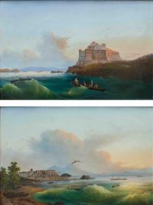 XIX secolo, Due vedute marine con il castello aragonese di Baia e del Golfo di Napoli